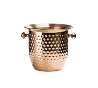5Liter Portable Stainless Steel Wine Buckets,Surface with Hammered Texture,with Handle and Ice Clamp,for Champagne,Beer,Camping,Picnic,Party for Wine, Drinks, Bar, Beverage Cooler(Rose Gold)