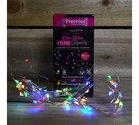 5m 100 LED Multi Action Pin Wire Battery Lights with Timer String Lights- Multi Coloured