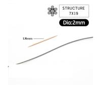 5m/10m 0.8-4mm Diameter 7X7 7X19 Structure 304 Stainless Steel Wire Rope Thin Cable Softer Fishing Lifting Cable for Garden Climbing Plants, Picture Hanging,Clothe(2mm-7X19,5 Meters)