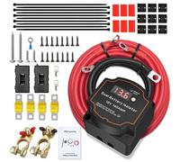5M 12V 140 Amp Split Charge Relay Kit, Voltage Sensitive Relay Kit with LED Screen Display, VSR Smart Dual Battery Isolator Battery Automatic Disconnect Switch, for Campervan SUV ATV RV Boat Vehicles