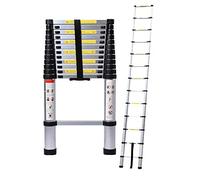 5M/16.4ft Aluminum Extension Folding Telescopic Loft Ladder Straight Attic Telescoping Ladders Capacity 150kg/330lb with Certificate EN 131