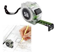 5M/16.4ft Fluorescent Steel Tape Measure, Retractable Waterproof Measuring Tape, Width 25mm Stainless Steel Easy To Read Self-Lock Double Sided Graduated Tape Measure for DIY & Construction