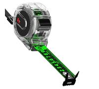 5m/16.4ft Fluorescent Steel Tape Measure,Width 25mm Transparent Steel Precision Measuring 5m Tape Measure - Stainless Steel Retractable Double Sided Graduated,Easy to Read Self-Lock Measuring