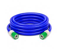 5m (16ft) Blue Food Grade Drinking Water Hose 13mm ID (1/2") with Easy Click Connectors - Flexible Fresh Water Hose for Caravan, Motorhome & Campervan