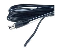 5m 2.1mm x 5.5mm Male DC Plug to Bare Ended Power Cable Compatible With CCTV, LED Lights, Music Instruments, Solar Panels Black 16.5ft
