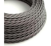 5m 2 Core Twisted Vintage Italian Style Braided Electrical 5mm Cable without Earth Wire, Antique Rope Woven Silk Lighting Flexible Fabric 0.75mm Cord, DIY Pendant Light