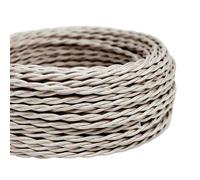 5m 2 Core Twisted Vintage Italian Style Braided Electrical 5mm Cable without Earth Wire, Antique Rope Woven Silk Lighting Flexible Fabric 0.75mm Cord, DIY Pendant Light