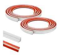 5M*2 Rolls PVC Quadrant Trim,Flexible Laminate Beading Self Adhesive Plastic Wall Corner Edging Strip for Worktop Ceiling Floor,Caulk Moulding Skirting Board Trim(27mm*17mm)