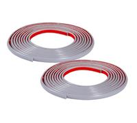 5M*2 Rolls Self-Adhesive PVC Tile Edging Strip Flexible Backsplash Floor Edge Moulding Trim,Laminate Beading,Liner for Corner,Caulk Decorative for Furniture Mirror,Panel,Wall,Grey