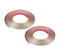 5M*2 Rolls Self-Adhesive PVC Tile Edging Strip Flexible Backsplash Floor Edge Moulding Trim,Laminate Beading,Liner for Corner,Caulk Decorative for Furniture Mirror,Panel,Wall,Champagne Gold