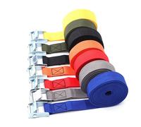 5M*25mm Car Ratchet Tie Down Cargo Straps Lashing Auto Motor Shipping Package Strap Cam Buckle Shipment Belt Assembly Sling Red