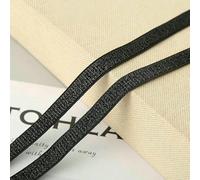 5M/2M Length Glitter Elastic Spandex Ribbon Band Gold/Silver Metallic Finish | DIY Lingerie Strap & Waistband Sewing Trim-Black-Black Border-Width 10mm-2Meters