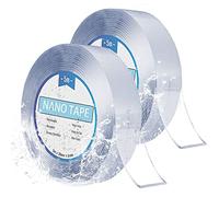 5M*30MM Double Sided Nano Adhesive Tape Heavy Duty, 2 Pack Strong Reusable Washable Traceless Sticky Tape Strips for Wall Photos Posters Paste, Carpet Fixing