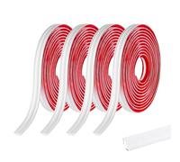 5M*4 Rolls PVC Quadrant Trim,Flexible Laminate Beading Self Adhesive Plastic Wall Corner Edging Strip for Worktop Ceiling Floor,Caulk Moulding Skirting Board Trim,Matte White(19mm*10mm)