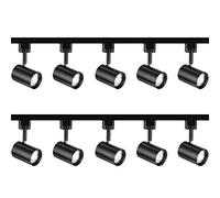 5M 5 Meter 10 Spot Black Track Lights Heads Single Circuit 5W GU10 LED Bulb Kitchen Home Shop Multi Directional Display Lighting Full Kit Connectors