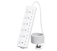 5M 6 Way Extension Lead,5 Meter 6 Gang Extension Sockets Overload Protection Power Strip
