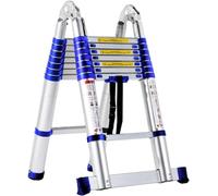 5m 6m 7m 8m Tall Telescopic A-Frame Ladder Compact Retractable Extension Ladder for Outdoor Building Maintenance Portable Collapsible Design (Size: 3.2m + 3.2m)