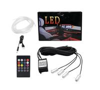 5m 6m Car Ambient Light Kit - Soft Rubber LED Fiber Optic Cable With Phone APP - USB Remote Sound Active RGB Lamp - Music Interior Atmosphere Strip