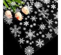 5m*80cm Christmas Snowflake Cellophane Wrapper for Hampers,Topeedy ECO Clear Plastic Wrapping Paper Sheets Perfect Anniversary Wedding Birthday Gift Bouquet (Supplied in a Folded Sheet)-Snowflake