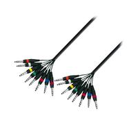 5m Adam Hall Multicore 8x 6.3mm Male Stereo Jack to 8x 6.3mm Male Stereo Jack