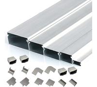 5m Aluminium Cable Trunking - 80x50mm (3.15"x1.97") Wire Ducting System for Efficient Indoor/Outdoor Cable Management in Home & Office