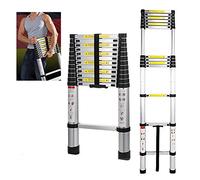 5M Aluminium Telescopic Extension Ladder Foldable Portable Ladders Attic Telescoping Folding 16.4ft Capacity 150kg/330lb EN 131 Certificate Out for Door Indoor Home Office Use