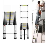 5M Aluminium Telescopic Ladder 16.5FT Multi-Purpose Folding Telescoping Ladder Foldable Ladder Extension Ladder Extendable Portable Loft Ladder Lightweight for Outdoor Indoor Work, 330lb Capacity