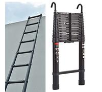 5m Aluminum Telescopic Ladder Multi-Purpose Extendable Ladder Removable Hook 30.5m Reach 150kg Capacity EN131 Certified & Versatile Tool for Home & Work