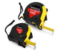 5m and 10m Retractable Tape Measures with Dual Break Button Design, Rubberised Grip and Protective Shell, Inches & Centimetres (5m & 10m Tape Measure)