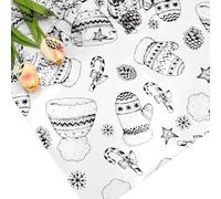 5m Black Christmas Cellophane Wrapping Paper Sheet,80cm Wide Clear Cellophane Wrap for Hampers with Cute Pattern,Gift Wrapping Paper for Xmas Gift Birthday