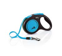 Flexi Medium Neon Taped Retractable Dog Lead Blue/black (5M)