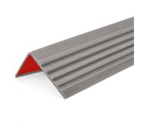 5M Bullnose Stair Anti Slip Nosing Self-Adhesive Vinyl Edging Strip,Non Slip Step Trim,PVC Rubber Angle Stair Edge Trim(49x49mm,Grey)
