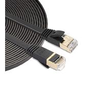 5m CAT7 10 Gigabit Ethernet Ultra Flat Patch Cable for Modem Router LAN Network - Built with Shielded RJ45 Connectors (Black) NCCZ (Color : Black)