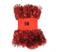 5M Christmas Tinsel Garland PVC Ribbon Tree Decoration Unique | Made of PVC material Available in Gold Red Green Blue Gray Pink Dark Green Suitable for home for hotel office