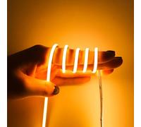 5m COB LED Strip Light, 24V Golden Yellow LED Light Strip Flexible Cuttable 5mm Wide Ultra-Thin, CRI>90 Uniform Dotless 400LEDs/m for Bedroom Home Kitchen Cabinet Decor (Power Supply Not Included)
