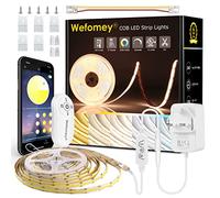 5M COB LED Strip Light, Warm to Cool White LED Tape Light with Remote App Control, 3200 LEDs Super Bright Stick on LED Light for Kitchen, Bedroom, DIY Indoor Lighting (2700K to 6500K Adjustable)