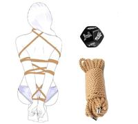 5m Cotton Bondage Rope with 12-Sided Erotic Dice - Super Soft Bondage Set for Couples - Fetish Rope Play Erotic Roleplay Accessories for Intimate Exploration