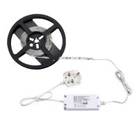 5m Daylight White LED Strip & 12W LED Driver - Flexible Cabinet Lighting