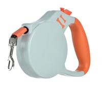 5m dog leash-dog walking automatic retractable leash pet walking and playing harness rope ABS+polyester material (Gray and Orange)