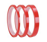 5M Double Sided Tapes, 3 Rolls Strong Red Double Sided Tape, 3mm/6mm/9mm Thin Red liner Self-Adhesive for Craft, Super Strong Sticky Craft Items ReD liner Tape for Mobile Repair Screen Assembly, DIY
