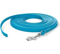 5m drag lead, dog lead, 1 carabiner, cyan-blue, extra narrow, dirt and water repellent