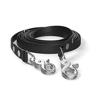 5m drag leash, dog leash, 2 carabiners & D-ring, black, very sturdy, dirt and water repellent