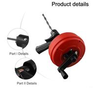 5M Dual-Purpose Drain Auger Snake Tool for Manual or Electric Drill Use - Professional Plumbing Snake with ABS Shell & 72A Carbon Steel Spring