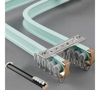 5m Flexible Aluminum Curtain Track 2-Layer Design for Straight or Bay Windows Bendable Ceiling Mount Green Ideal for Home Décor & Drapery Solutions