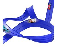 5M Flexible Car Track with 4 Alloy Cars DIY Gravity Racer Suction Cup Design No Battery Speed Track Cars Kids Birthday Gift Set (Blue)