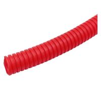 5M Flexible Corrugated Wire Conduit, Auto Line Pipe Harness Wire Threading Plastic Split Wire Loom Protection Sleeve for Automotive, Home, Office(Red Closed,OD 29 X OD 34.5MM)