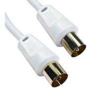 5m GOLD Aerial Cable Extension Male Plug to Female Socket TV Coaxial White Lead