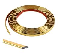 5M Gold Flexible Moulding Trim,Self-Adhesive Decorative Edging Strip for Tile,Wall,Mirror, Ceiling,Floor,Panel,Cabinet,Peel and Stick PVC Mirrior Frame Trim,13MM