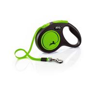 (5m, Green) Flexi New Neon Small Retractable Dog Lead