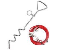 5m Heavy Duty Peg Dog Tie Out Cable | With Strong Ground Anchor Kit | Superior Durability | Easy To Use | Simple And Convinient | Holds Large Dogs for Yard, Beach, Outdoor, Trampoline, Canopy Tents